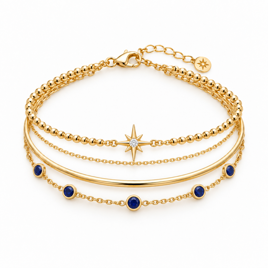 Golden Ink Stacked Bracelet